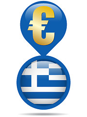 Image showing Flag Button Greece Euro Crisis
