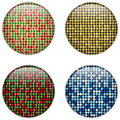 Image showing Glass Circle Button Colorful Dots