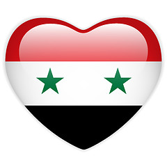 Image showing Syria Flag Heart Glossy Button