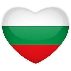 Image showing Bulgaria Flag Heart Glossy Button