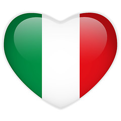 Image showing Italy Flag Heart Glossy Button