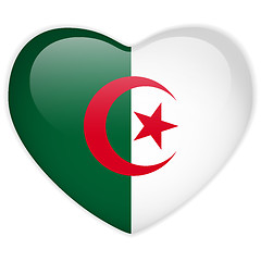 Image showing Algeria Flag Heart Glossy Button