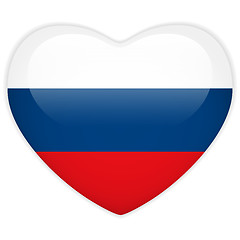 Image showing Russia Flag Heart Glossy Button