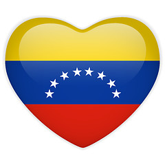 Image showing Venezuela Flag Heart Glossy Button