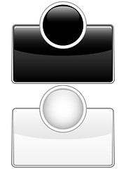 Image showing Glossy web buttons black and white