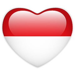 Image showing Monaco Flag Heart Glossy Button