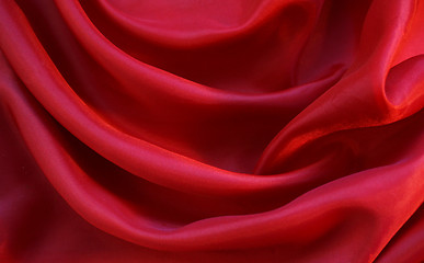 Image showing Smooth Red Silk as background