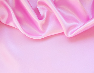 Image showing Smooth elegant pink silk as background 