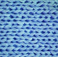 Image showing Blue knitted textured background 