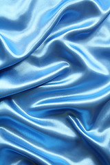 Image showing Smooth elegant dark blue silk can use as background 