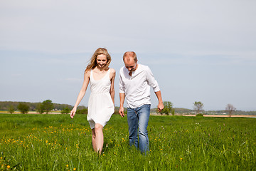 Image showing young happy couple have fun in summer