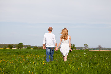 Image showing young happy couple have fun in summer