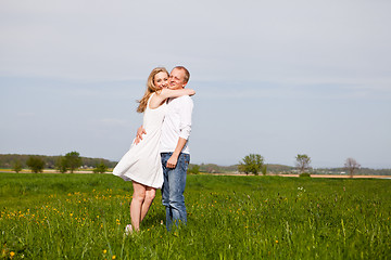 Image showing young happy couple have fun in summer