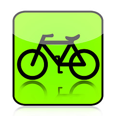 Image showing Green Bicycle Sign