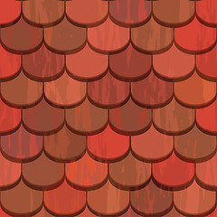 Image showing Seamless red clay roof tiles