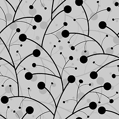 Image showing abstract berry on branches black seamless