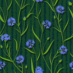 Image showing seamless cornflower green blue pattern background