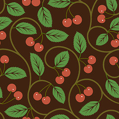 Image showing seamless vector pattern with red cherries