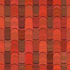 Image showing Seamless red clay roof tiles