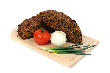Image showing Bread with tomato and onion