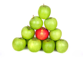 Image showing Green apples on a white background