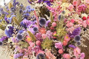 Image showing bouquet of dried flowers of all colors