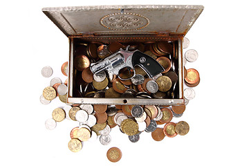 Image showing czech money and the gun