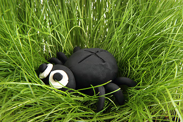 Image showing black spider from the plasticine 