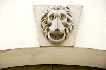 Image showing Lion symbol on ancient grunge architectural wall 