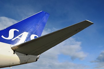 Image showing Tail of SAS airplane