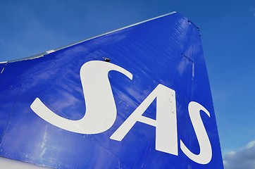 Image showing Tail of SAS airplane