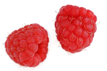 Image showing two red raspberries