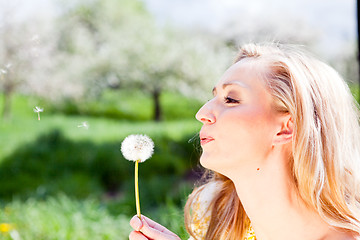 Image showing beautiful young girl happy in summer outdoor