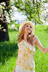 Image showing beautiful young girl happy in summer outdoor