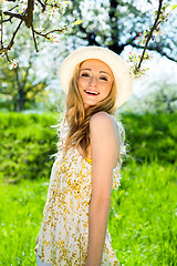 Image showing beautiful young girl happy in summer outdoor