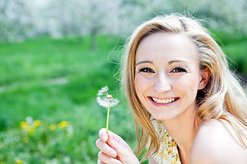 Image showing beautiful young girl happy in summer outdoor