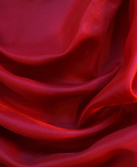 Image showing Smooth Red Silk as background