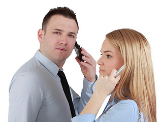 Image showing Couple on the phones