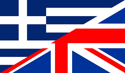 Image showing uk greece flag