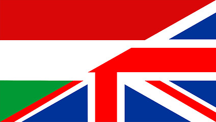 Image showing uk hungary flag