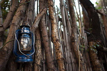 Image showing Lantern in African village