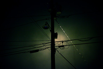 Image showing Telephone pole silhouette