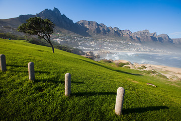 Image showing Camps Bay Hillside with Posts