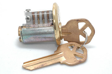 Image showing Cutaway lock with right key