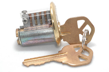 Image showing Cutaway lock with wrong key