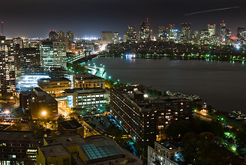 Image showing Back Bay and Cambridge Overcast Night View