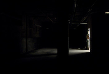Image showing Dark empty warehouse