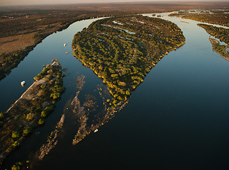 Image showing Zambezi river from the air