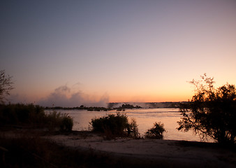 Image showing Victoria Falls at Sunset