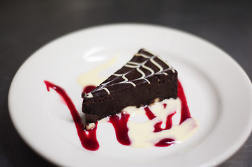 Image showing Chocolate cake close focus